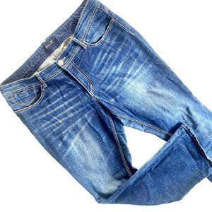 Seven7 Flare Denim Jeans 14 Womens Dark Wash Stretch Mid Rise